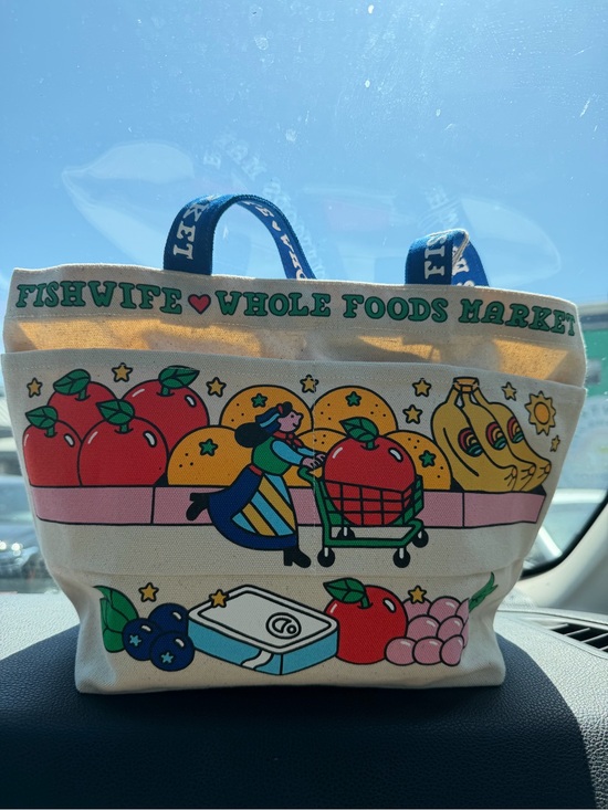 Handbags - Fishwife x Whole Foods Market Canvas Tote - Cream with Bright Fruit Print
